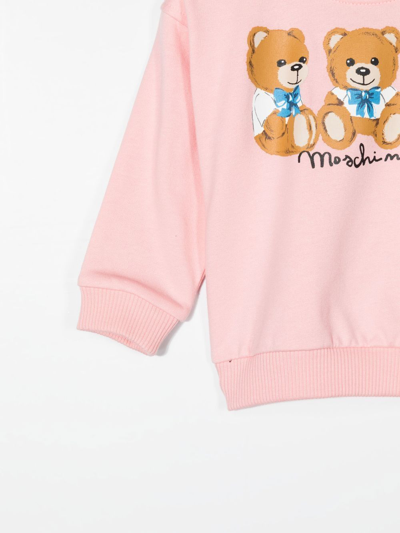 Shop Moschino Teddy Bear-print Sweatshirt In Rosa