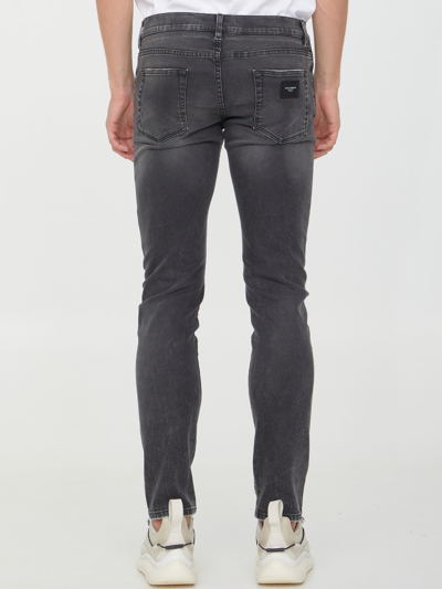 Shop Dolce & Gabbana Grey Skinny Jeans