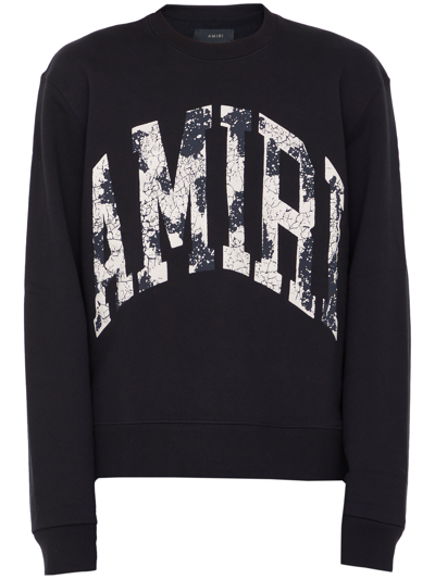 Shop Amiri Collegiate Logo Sweatshirt In Black