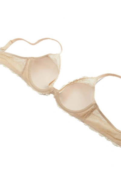 Shop Wacoal Embrace Lace Plunge T-shirt Bra In Naturally Nude/ Ivory