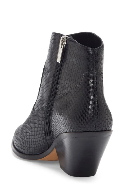 Shop Vince Camuto Jemeila Snake Embossed Bootie In Black Leather