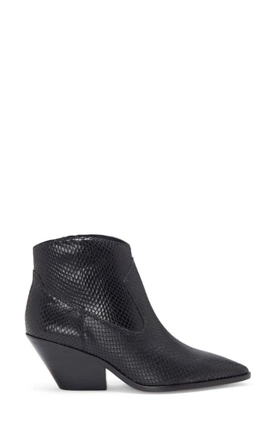 Shop Vince Camuto Jemeila Snake Embossed Bootie In Black Leather