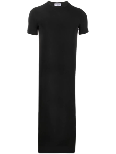 Shop Balenciaga Superlong T-shirt Dress In Black