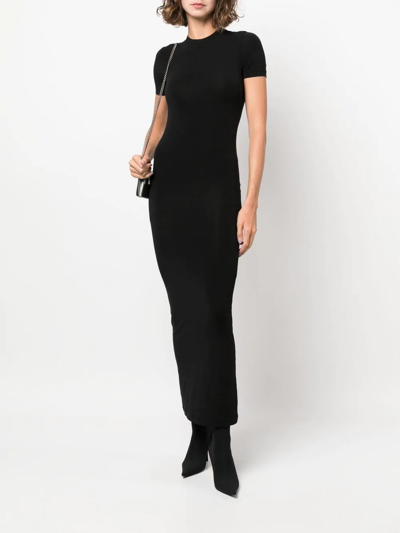 Shop Balenciaga Superlong T-shirt Dress In Black
