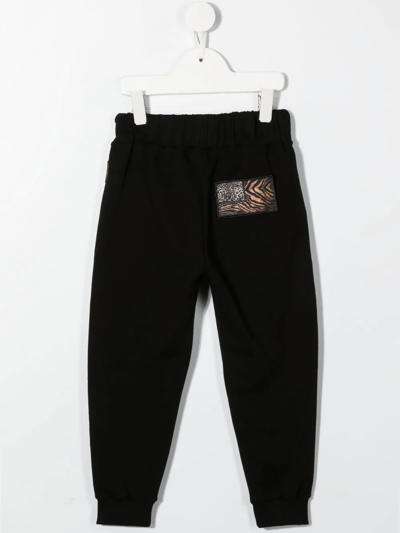 Roberto Cavalli Stretch-cotton Track Trousers In Black
