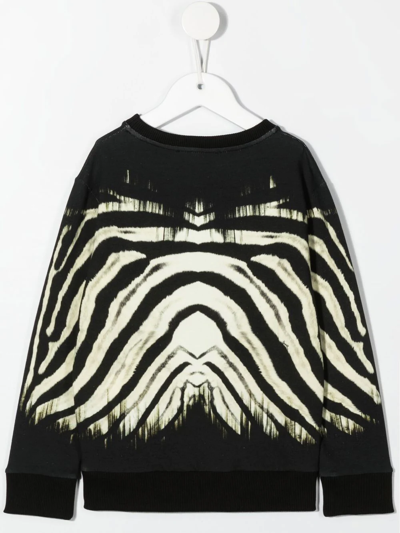 Roberto Cavalli Animal-print Crewneck Sweatshirt In Black