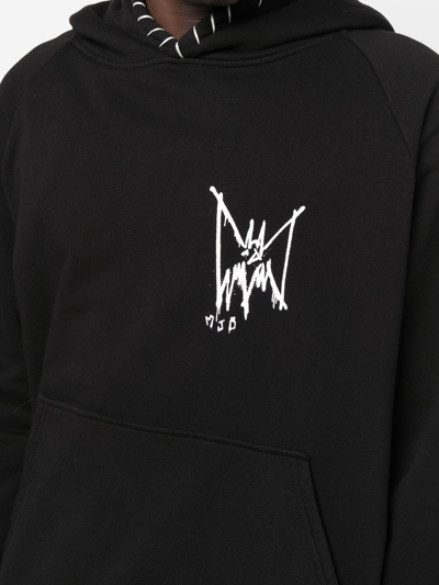 Shop Mjb Marc Jacques Burton Logo-print Long-sleeve Hoodie In Black
