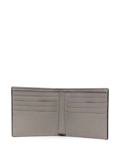 Shop Valentino Vlogo Plaque Bi-fold Wallet In Grey