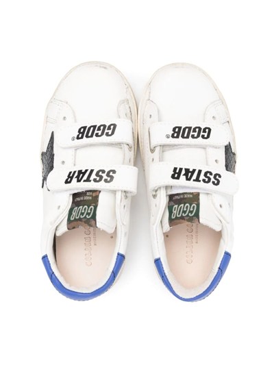 Shop Golden Goose Star-patch Touch-strap Sneakers In White