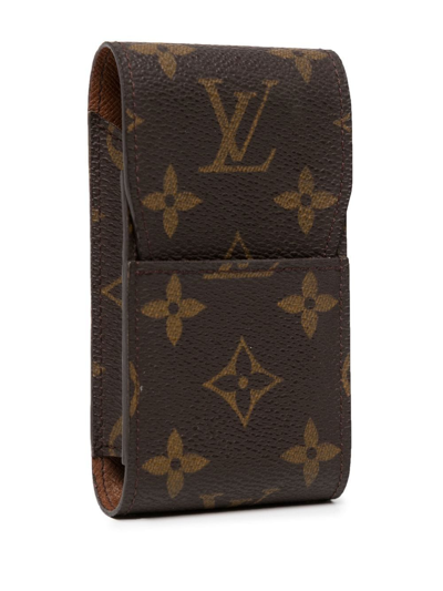 Pre-owned Louis Vuitton 2000  Etui Monogram Pouch In Brown