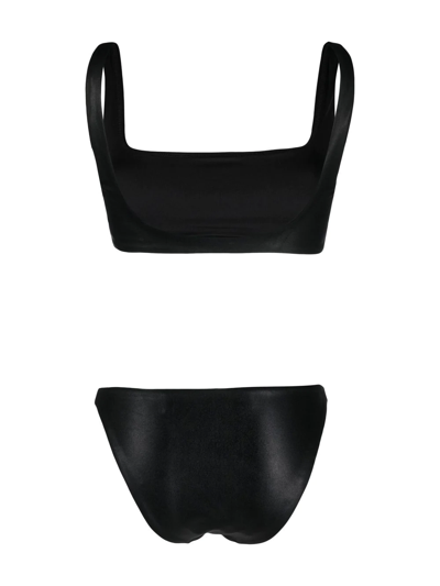 Shop Rotate Birger Christensen Logo-print Bikini In Black