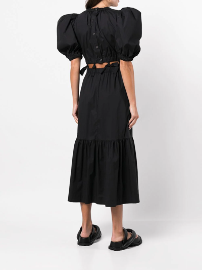 Shop Sea Puff Sleeve Cut-out Detail Dress In Black