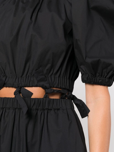 Shop Sea Puff Sleeve Cut-out Detail Dress In Black