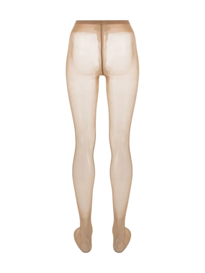 Shop Falke Sheer-coverage High-waisted Tights In Neutrals
