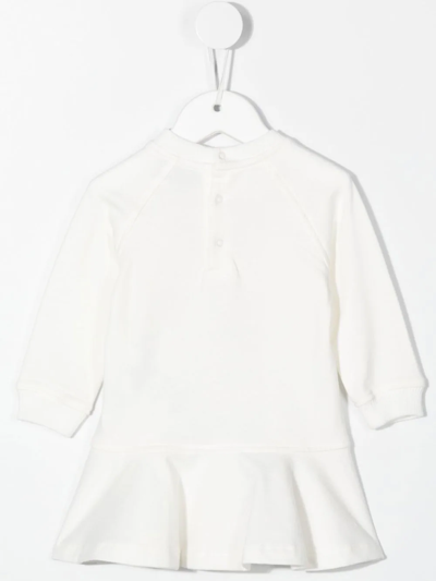 Shop Moschino Teddy Bear-print Ruffled Dress In White
