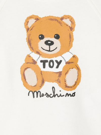 Shop Moschino Teddy Bear-print Ruffled Dress In White