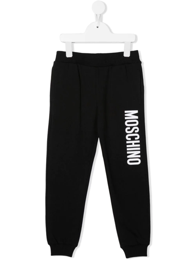 Shop Moschino Logo-print Track Pants In Black