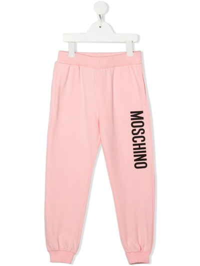 Shop Moschino Logo-print Track Pants In Pink