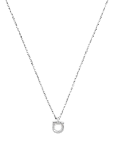 Shop Ferragamo Gancini Necklace In Silver