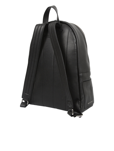 Shop Orciani Grained Leather Backpack In Black