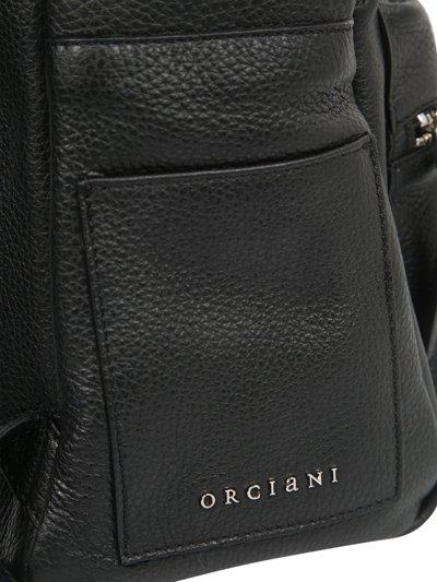 Shop Orciani Grained Leather Backpack In Black