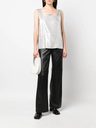 Pre-owned Maison Margiela 2010s Square Neck Tank Top In Silver