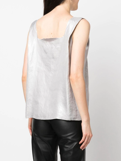 Pre-owned Maison Margiela 2010s Square Neck Tank Top In Silver