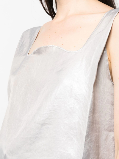 Pre-owned Maison Margiela 2010s Square Neck Tank Top In Silver