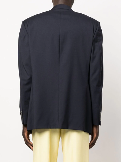 Pre-owned Pierre Cardin 1990s Double-breasted Wool Jacket In Blue