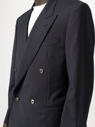 Pre-owned Pierre Cardin 1990s Double-breasted Wool Jacket In Blue