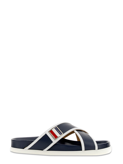 Shop Thom Browne Sandal With Buckle Rwb In Blu