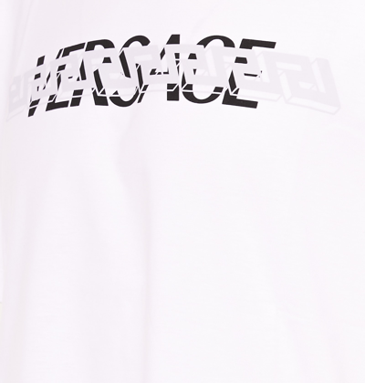 Shop Versace Logo T-shirt In White