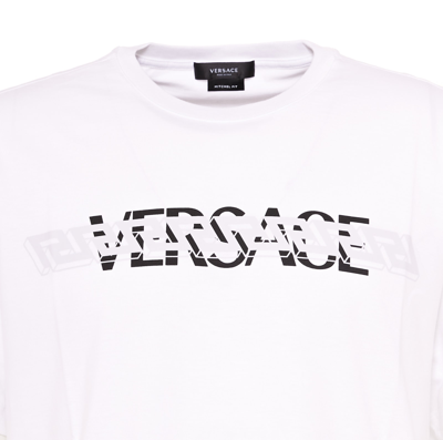 Shop Versace Logo T-shirt In White