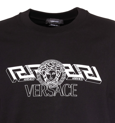 Shop Versace La Greca Logo Sweatshirt In Black