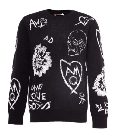 Shop Alexander Mcqueen Patterned Sweater In Black