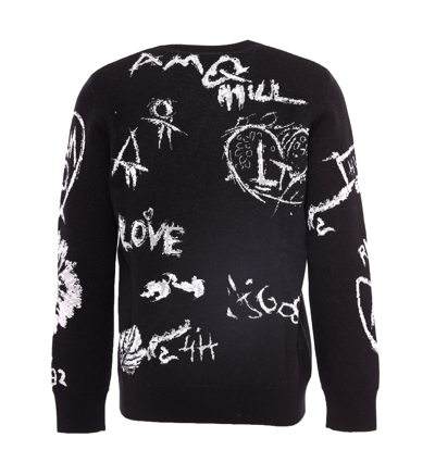 Shop Alexander Mcqueen Patterned Sweater In Black