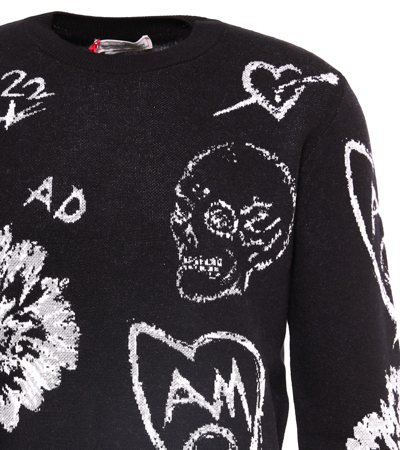 Shop Alexander Mcqueen Patterned Sweater In Black