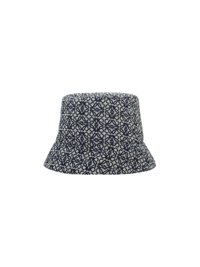 Shop Loewe Bucket Hat In Navy/black