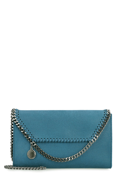 Shop Stella Mccartney Falabella Mini Crossbody Bag In Green