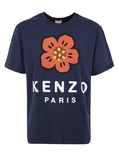 Shop Kenzo Seasonal Logo Classic T-shirt In Midnight Blue