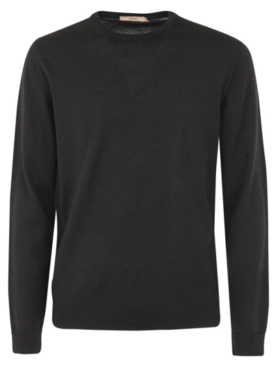 Shop Nuur Long Sleeved Round Neck In Black