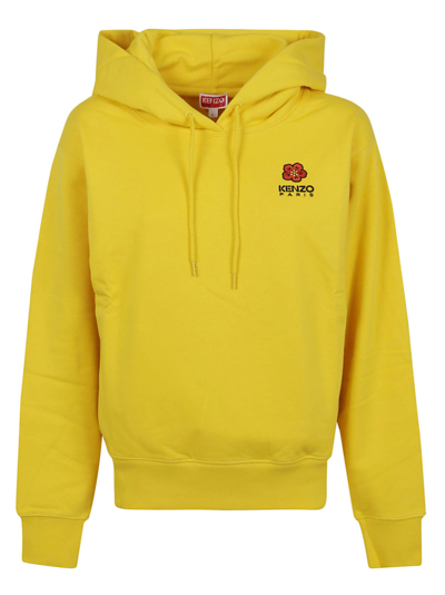 Shop Kenzo Crest Logo Classic Hoodie In Golden Yellow
