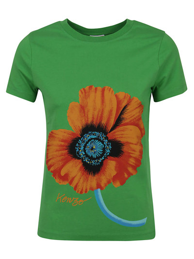 Shop Kenzo Graphic Classic T-shirt In Grass Green