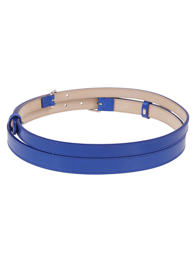 Shop Alexander Mcqueen Thin Double Belt In Electric Blue