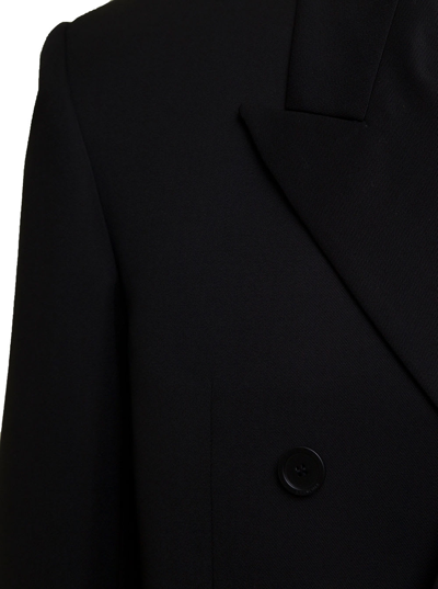 Shop Balenciaga Mans Double-breasted Black Wool Jacket