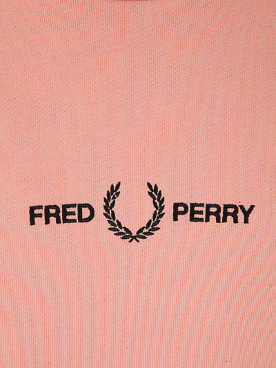 Shop Fred Perry Fp Embroidered Sweatshirt In Pink Beach