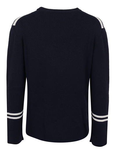 Shop Valentino Wool Sweater In Blu Avorio