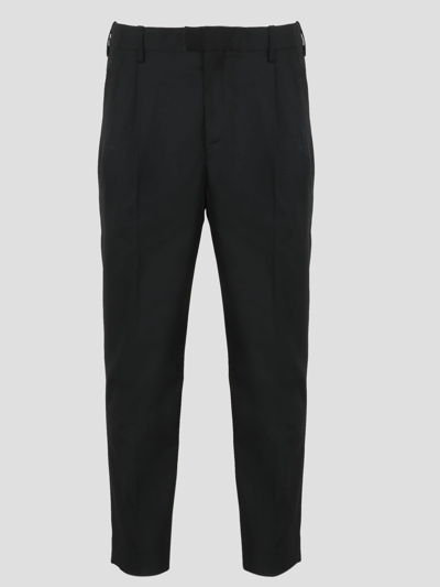 Shop Neil Barrett Slim Regular Rise Trousers In Black