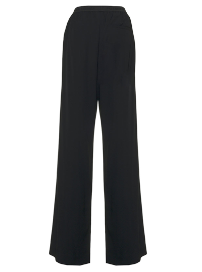 Shop Balenciaga Black Viscose Wide Pants With Elastic Waist
