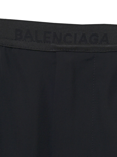 Shop Balenciaga Black Viscose Wide Pants With Elastic Waist